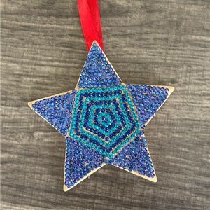 Handmade Blue Star Ornament